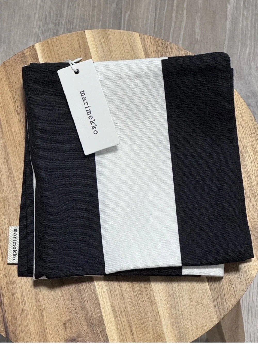 Marimekko Korsi Stripe Cushion Cover 20x20 Black White NWT